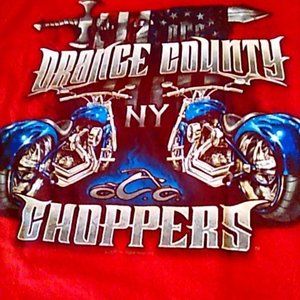Orange County Chopper NY T Shirt Men's L Tall Cool Graphics Front Back & Sleeve
